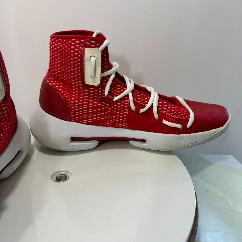 Size 7 - Under Armour HOVR Havoc Mid Red Performance Basketball Shoe 3020617 Men